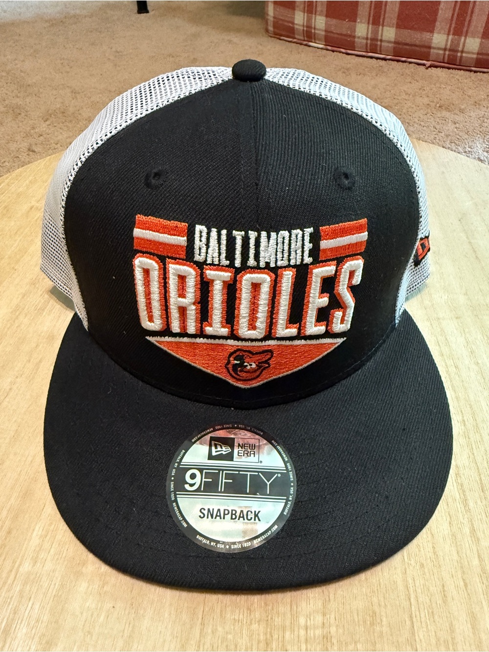 9fifty Baltimore Orioles Black & White Mesh Snapback Hat